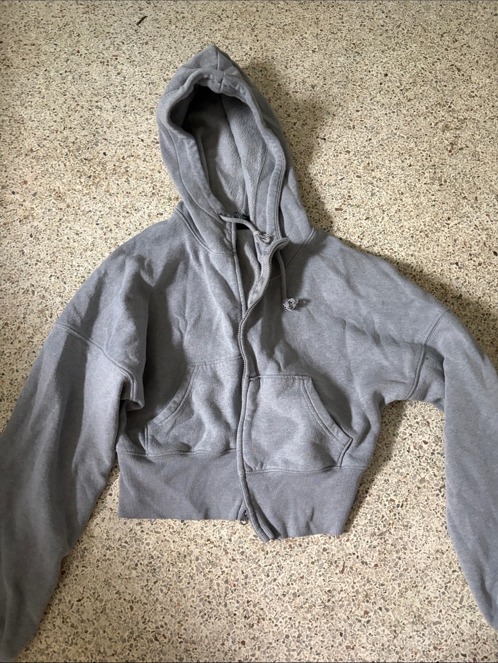 wild fable Gray Cropped Zip-Up Hoodie